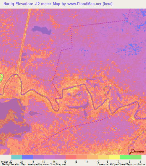 Narliq,Azerbaijan Elevation Map
