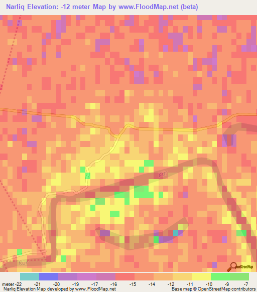 Narliq,Azerbaijan Elevation Map