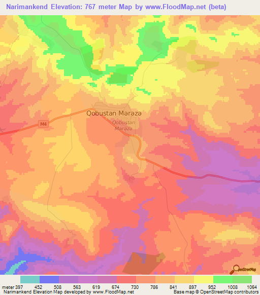 Narimankend,Azerbaijan Elevation Map