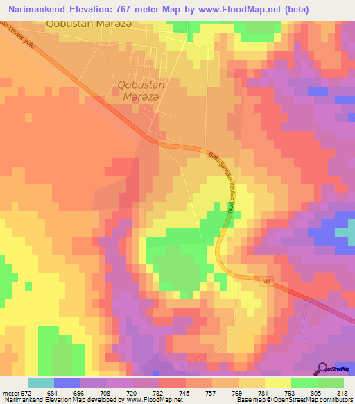 Narimankend,Azerbaijan Elevation Map