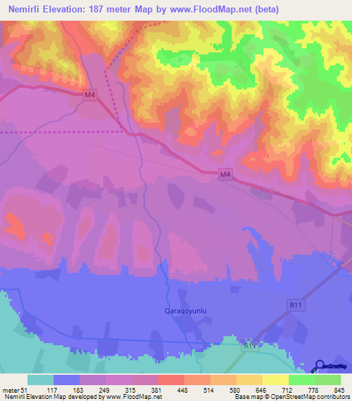 Nemirli,Azerbaijan Elevation Map