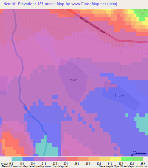 Nemirli,Azerbaijan Elevation Map