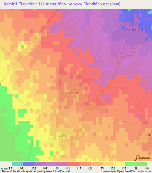 Namirli,Azerbaijan Elevation Map