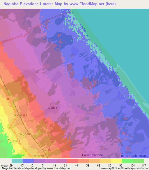 Nagioba,Azerbaijan Elevation Map