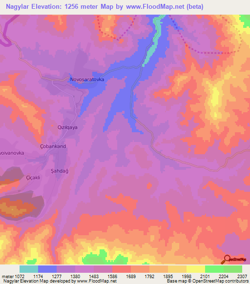 Nagylar,Azerbaijan Elevation Map