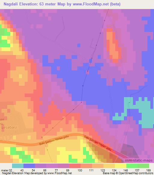 Nagdali,Azerbaijan Elevation Map
