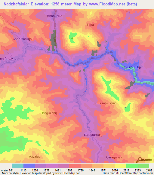 Nadzhafalylar,Azerbaijan Elevation Map