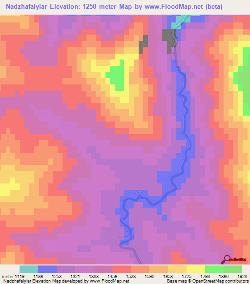 Nadzhafalylar,Azerbaijan Elevation Map