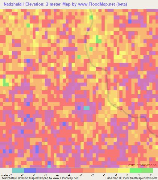 Nadzhafali,Azerbaijan Elevation Map