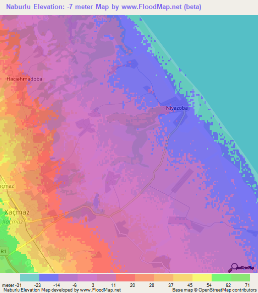 Naburlu,Azerbaijan Elevation Map