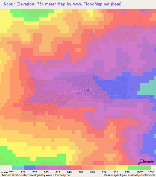 Nabur,Azerbaijan Elevation Map
