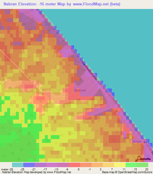 Nabran,Azerbaijan Elevation Map