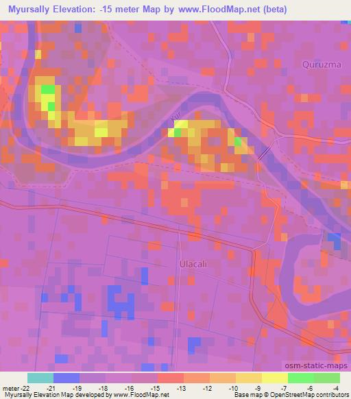 Myursally,Azerbaijan Elevation Map