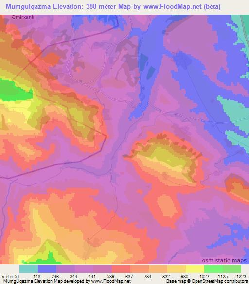 Mumgulqazma,Azerbaijan Elevation Map
