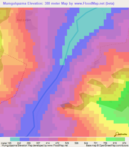 Mumgulqazma,Azerbaijan Elevation Map