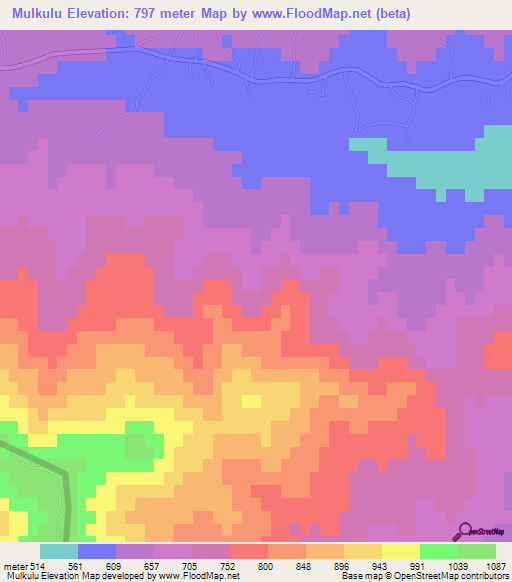 Mulkulu,Azerbaijan Elevation Map