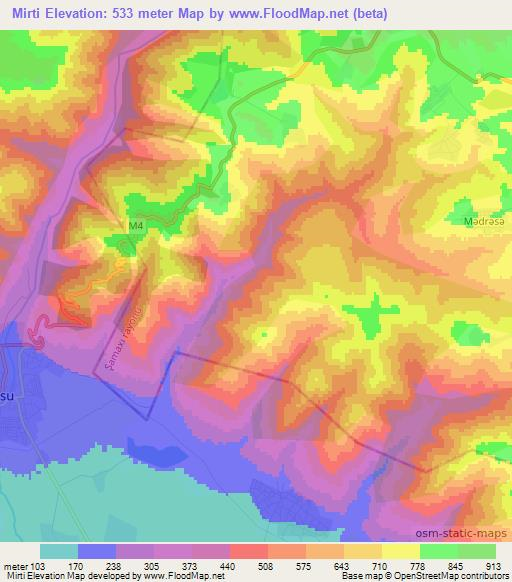 Mirti,Azerbaijan Elevation Map
