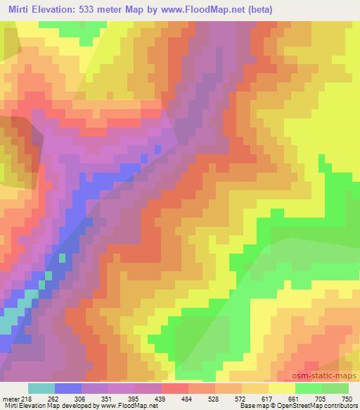 Mirti,Azerbaijan Elevation Map