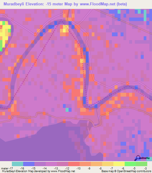 Muradbeyli,Azerbaijan Elevation Map