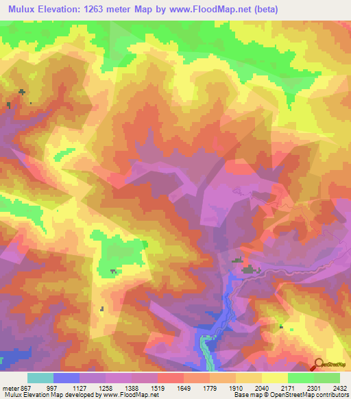 Mulux,Azerbaijan Elevation Map