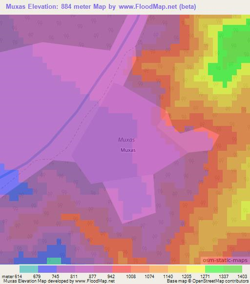 Muxas,Azerbaijan Elevation Map