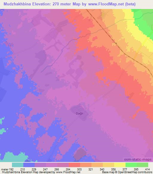 Mudzhakhbina,Azerbaijan Elevation Map