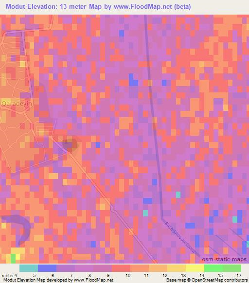 Modut,Azerbaijan Elevation Map