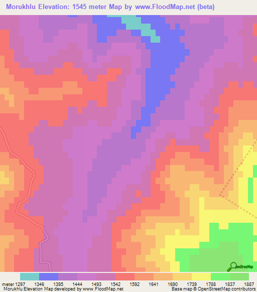 Morukhlu,Azerbaijan Elevation Map