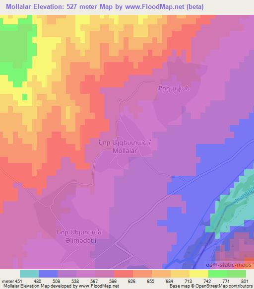 Mollalar,Azerbaijan Elevation Map