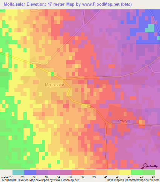 Mollaisalar,Azerbaijan Elevation Map