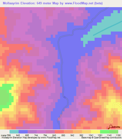Mollaayrim,Azerbaijan Elevation Map