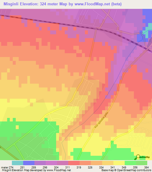 Misginli,Azerbaijan Elevation Map