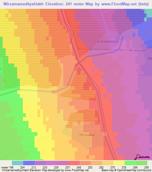 Mirzamamedkyshlakh,Azerbaijan Elevation Map