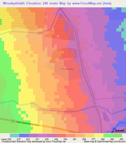 Mirzakyshlakh,Azerbaijan Elevation Map