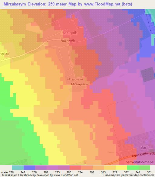 Mirzakasym,Azerbaijan Elevation Map