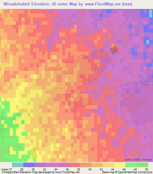 Mirzadzhafarli,Azerbaijan Elevation Map
