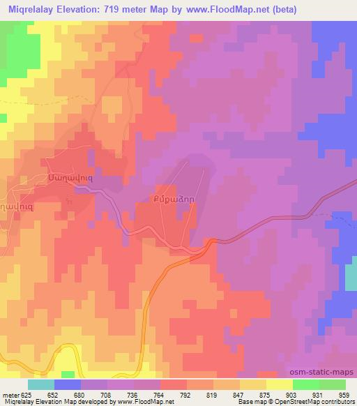 Miqrelalay,Azerbaijan Elevation Map