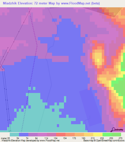 Miadzhik,Azerbaijan Elevation Map