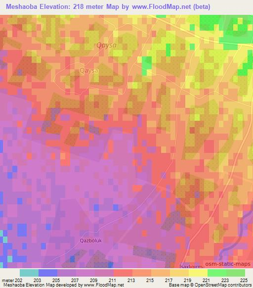 Meshaoba,Azerbaijan Elevation Map