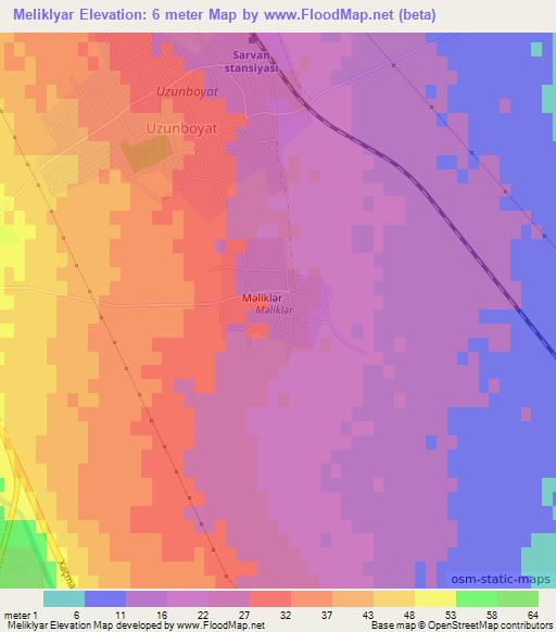Meliklyar,Azerbaijan Elevation Map