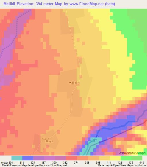 Melikli,Azerbaijan Elevation Map