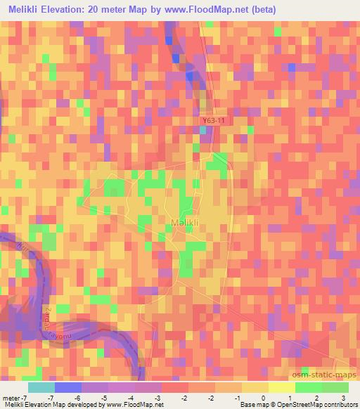 Melikli,Azerbaijan Elevation Map