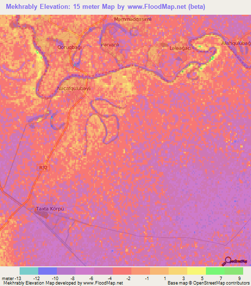 Mekhrably,Azerbaijan Elevation Map