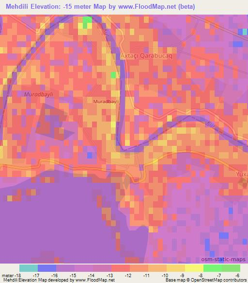Mehdili,Azerbaijan Elevation Map