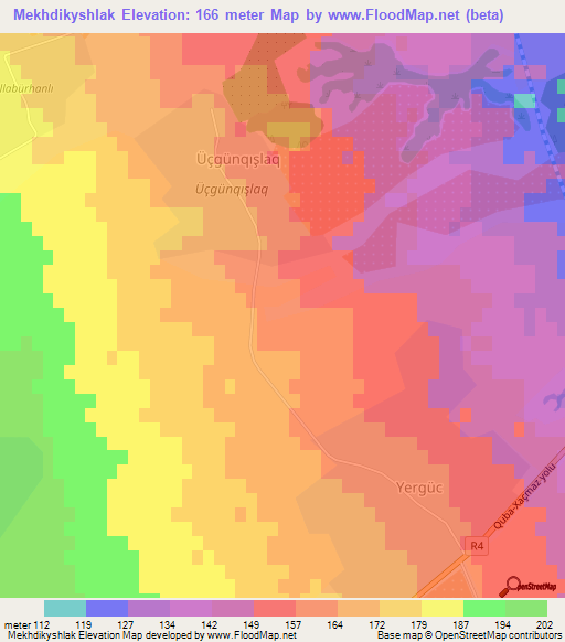 Mekhdikyshlak,Azerbaijan Elevation Map