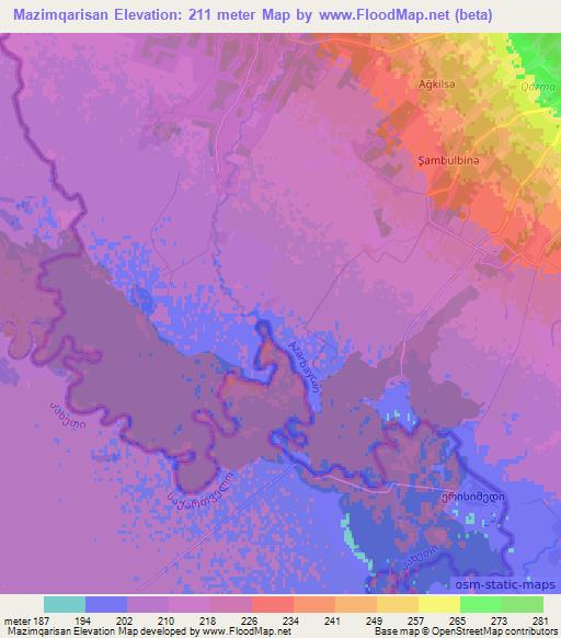 Mazimqarisan,Azerbaijan Elevation Map