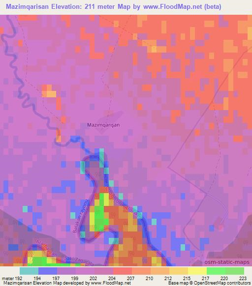 Mazimqarisan,Azerbaijan Elevation Map