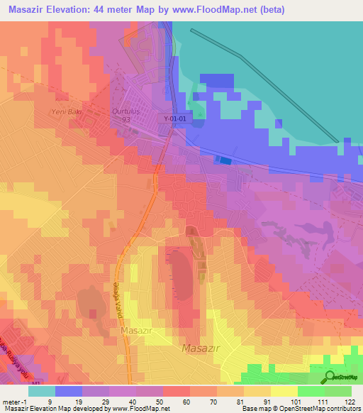 Masazir,Azerbaijan Elevation Map
