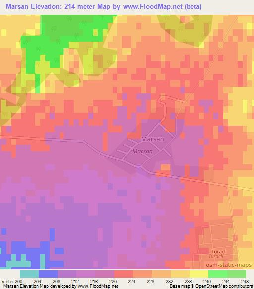 Marsan,Azerbaijan Elevation Map