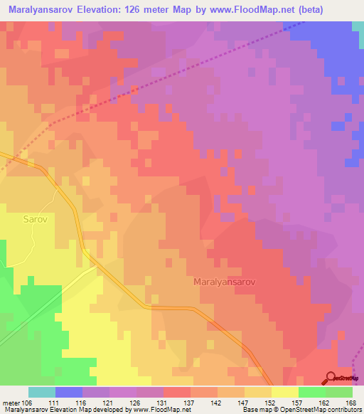 Maralyansarov,Azerbaijan Elevation Map